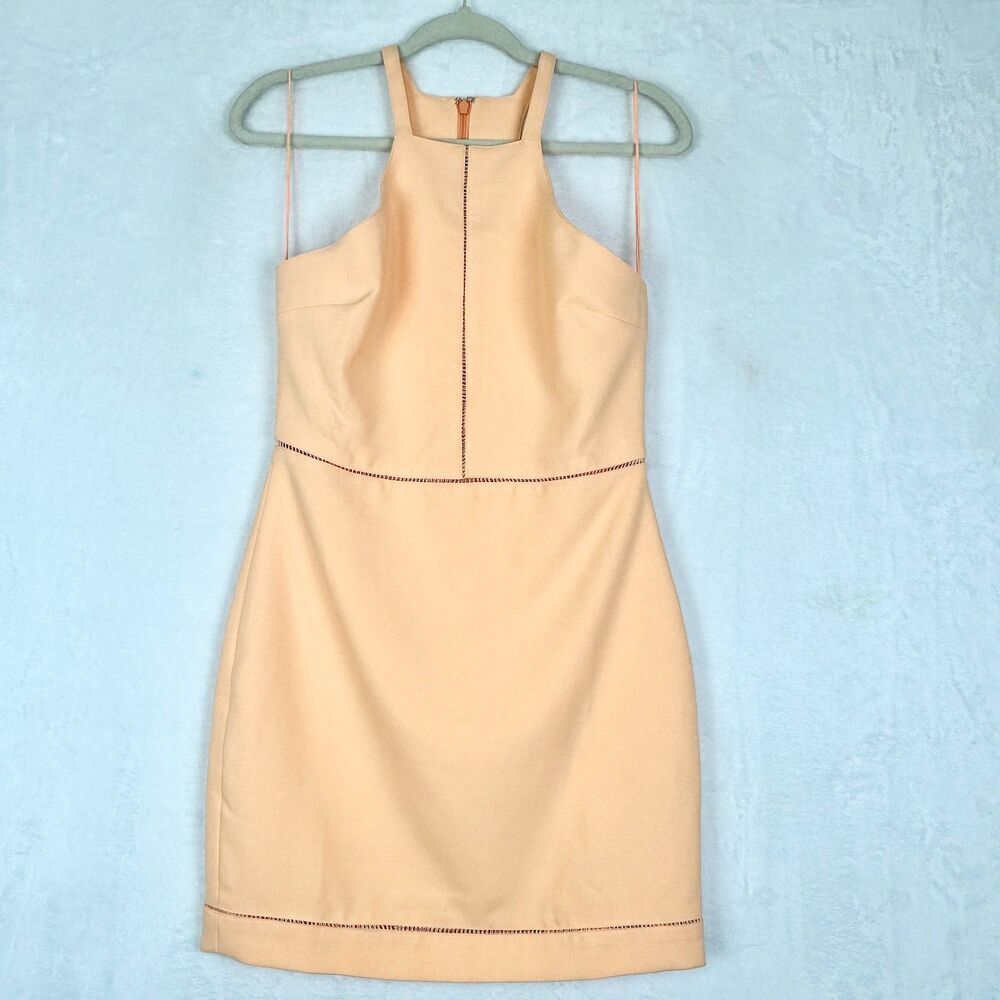 Elizabeth and James Reeves Dress Size 8 NWT Tangerine Halter Sheath Cocktail